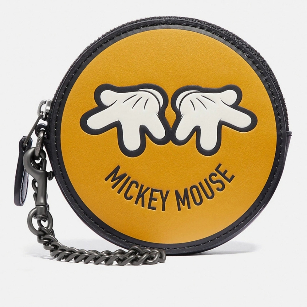 Coach Disney X Coach Round Coin Case With Mickey Mouse